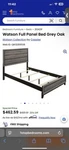 Coaster Watson Panel Bed Grey Oak Finish. (full Sized). Fixed Price $300.00.