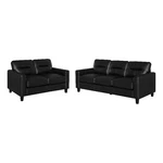 Coaster Scotland 2-PIECE Faux Leather Upholstered Sofa Set In Black. Fixed Price $1144.82.