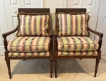 Pair Vintage Baker Furniture Louis Xvi Style "tropical" Lounge Chairs W/carvings. Fixed Price $812.50.