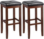 Crosley Furniture 29" Wood Tufted Bar Stool In Mahogany (set Of 2). Fixed Price $148.29.