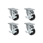 3" X 1.25" Light Duty Plastic Wheel - Swivel Locking Caster Set Of 4 1,000 Lbs. Fixed Price $32.99.