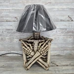 Design Toscano Rest In Pieces Gothic Skeleton Table Lamp With Black Shade. Fixed Price $75.00.