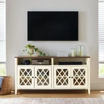 Better Homes & Gardens Trellis Stand For Up To 65IN Ivory/walnut Cream. Fixed Price $195.00.