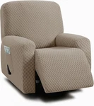 Ulticor 4-PIECE, 1 Seat Recliner Cover, Taupe Stretch Reclining Chair. Fixed Price $39.99.