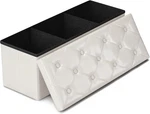 Chic White Storage Ottoman Bench With Dividers For Living & Bedroom. Fixed Price $58.99.