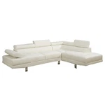 Poundex Furniture 2 Piece Faux Leather Sectional Sofa Set In White. Fixed Price $843.72.