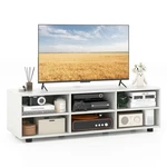 6-CUBBY Tv Stand Cabinet Console Coffee Table W/ Storage Compartments White. Fixed Price $67.99.