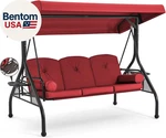 3 Seat Outdoor Porch Swing With Adjustable Canopy, Convertible Patio Bed. Fixed Price $364.86.