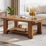47.2" Farmhouse Solid Wood Coffee Table 2-TIER Rectangle Center Furniture. Fixed Price $189.99.