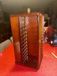 Vintage Bombay Company Wooden 48 Cassette Tape Rotating Rack Spinning Tower. Fixed Price $59.99.
