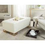 Safavieh Julian Faux Ostrich Tray Ottoman/coffee Table Creme Gold. Fixed Price $514.51.