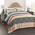 Lush Decor Bohemian Stripe Reversible Cotton Quilt Set 3 Piece Turquoise/orange. Fixed Price $48.02.