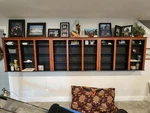 Prepac Triple Mounted Storage Units Cherry And Black Finish. Fixed Price $75.00.