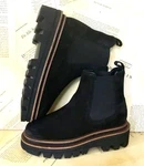 Free People Diba True Dublin Platform Chelsea Boot Pull On Black Suede 37/7 New. Fixed Price $89.00.