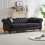 85.5" 3-SEATER Chesterfield Sofa Couch High-tech Fabric Button Tufted Black. Fixed Price $556.99.