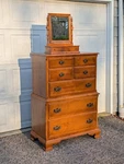 Vtg Ethan Allen Heirloom Maple 7-DRAWER Chest On Dresser + Vanity Top. Fixed Price $750.00.
