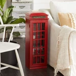 Litton Lane 2 Shelf Wood Stationary Red London Telephone Booth Storage Unit. Fixed Price $124.36.