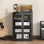 4-TIER Media Cabinet W/ Adjustable Shelf Tempered Glass Door & Cable Management. Fixed Price $155.99.