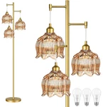 Gold Floor Lamp For Living Room,bedroom,mid Century Modern Standing Bras.... Fixed Price $100.69.