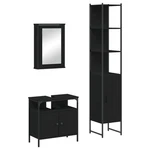 Vidaxl 3 Piece Bathroom Furniture Set Black Engineered Wood. Fixed Price $452.34.