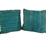 Studio Teal Green Accented Smocked 17" Square Throw Pillows-new W/tag-set Of 2. Fixed Price $32.50.