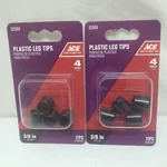 Ace Plastic Leg Tips Black 3/8" Pcs. #52504 9110 Packs. Fixed Price $8.75.