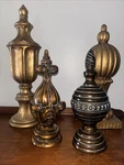 Lot Of 4 Architectural Finials 12-20 Inches Tall Some Gilded, Plaster And Wood. Fixed Price $68.97.