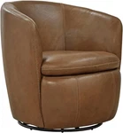 Kierreys Modern Dark Brown Leather Swivel Accent Chair By Signature Design. Fixed Price $626.99.