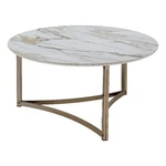 Acme Aziz Contemporary Metal Coffee Table With Stone Top In Champagne Bronze. Fixed Price $296.69.