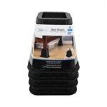 Black Plastic Bed Risers Set Of 4 Storage Space Under Lift Supports. Fixed Price $12.96.