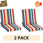 2 Pack Mainstays Outdoor Chair Cushion 37X19.5 Modern Multi Stripe Rectangle. Fixed Price $53.99.
