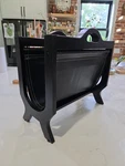 Wood & Leather Magazine Rack / Throw Blanket Bath Towel Toilet Paper Holder. Fixed Price $39.95.
