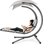 Best Choice Products Outdoor Hanging Curved Steel Chaise Lounge Chair Swing W/bu. Fixed Price $333.99.