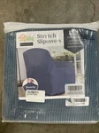 Easy-going Oversized Recliner Stretch Leather Slipcovers, Bluestone, New. Fixed Price $63.00.