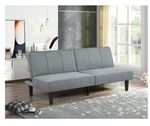 Mainstays 66" Studio Futon, Gray Linen Upholstery. Fixed Price $99.00.