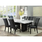 Steve Silver Camila White Marble Rectangle Dining Table. Fixed Price $976.99.