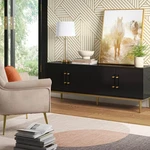 Ellery Luxe Media Stand For Tv's Up 60IN, Gold Legs & Storage - Threshold. Fixed Price $99.99.