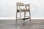 Sunny Designs Wren Wood & Upholstered Seat Bar Stool In Natural/black (set Of 2). Fixed Price $899.99.