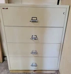 Fireking Fireproof 4-DRAWER Lateral File Cabinet 52-3/4"H X44-1/2"W 22-1/8"D. Fixed Price $1200.00.
