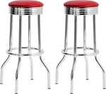 Coaster Home Furnishings - Retro Set Of 2 Upholstered Metal Swivel Bar Stools. Fixed Price $232.99.