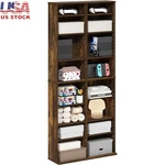Wood Media Storage Rack Adjustable Shelf Dvd Cd Blu-ray Organizer Space Saving. Fixed Price $64.39.