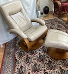 Mac Motion "mandal" Recliner With Ottoman. Fixed Price $1000.00.