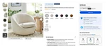 Pack - Better Homes & Gardens Accent Swivel Chair Cream (2 Per Pallet). Fixed Price $450.00.