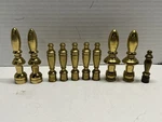 Vintage Lot (10) Nos Miscellaneous Heavy Brass & Polished Lamp Finials. Fixed Price $22.50.