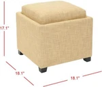 Safavieh Harrison Single Tray Ottoman, Reduced Price 2172730133 HUD8233E. Fixed Price $105.00.