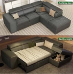 Microfiber Shaped Sectional Sleeper Sofa Couch With Pullout Bed Dark Gray Full. Fixed Price $800.00.