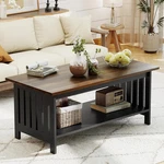39.4" Black Farmhouse Coffee Table With Storage For Living Room & Office. Fixed Price $119.99.