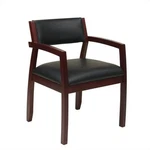 Osp Home Furnishings Napa Mahogany Brown Guest Chair With Black Bonded Leather. Fixed Price $261.99.
