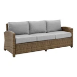 Crosley Furniture Bradenton Fabric & Wicker Rattan Outdoor Sofa In Gray/brown. Fixed Price $791.69.