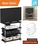 Sustainable 4-TIER Media Rack Espresso Perfect For Stylish Organization. Fixed Price $81.99.